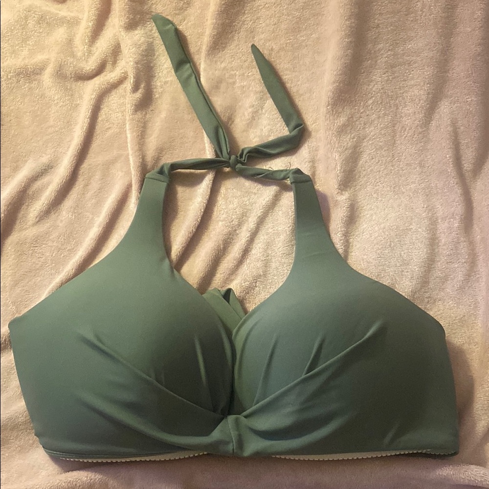 Green Halter Neck Swimsuit Top Size XL